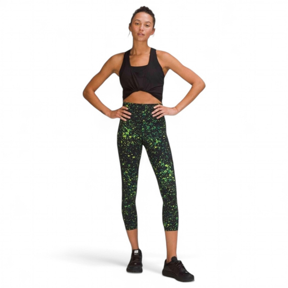 lululemon athletica Pants - Lululemon Base Pace High Rise Crop 23" Sparks Fly Multi Sz 6 High Waist Nulux